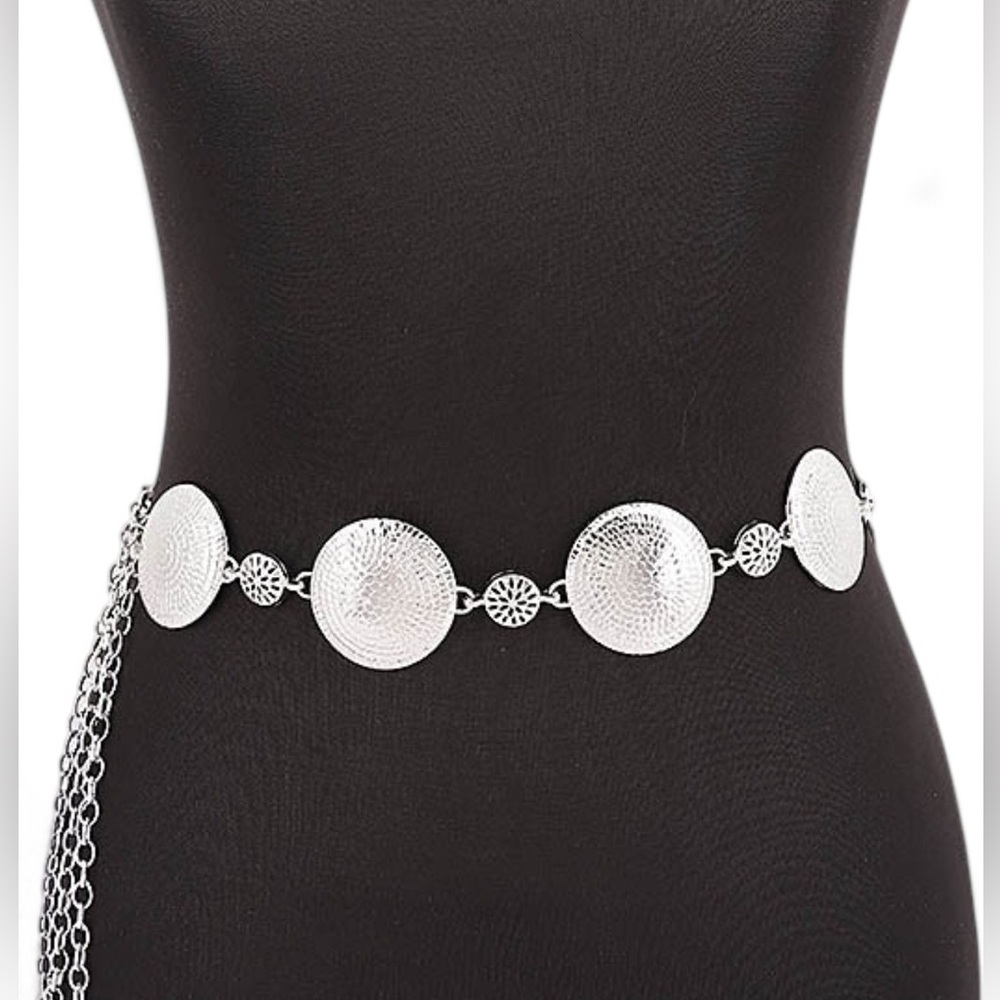 Silver or Gold Disc Chain Waist Chain Statement Belt
